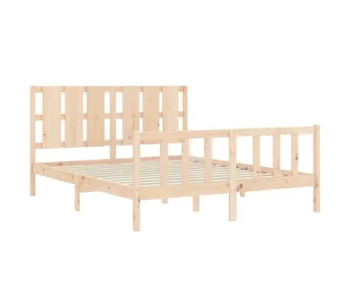 Gultas Rāmis Ar Galvgali, King Size Izmērs, Masīvkoks Vidaxl