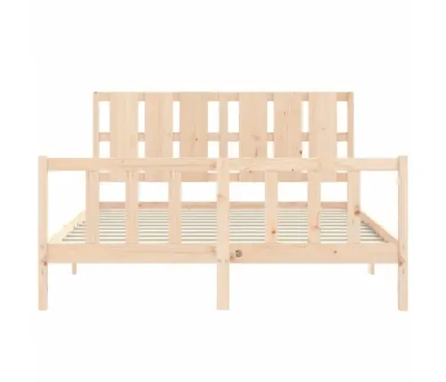 Gultas Rāmis Ar Galvgali, King Size Izmērs, Masīvkoks Vidaxl