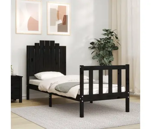 Voodiraam Peatsiga, Must, Täispuit