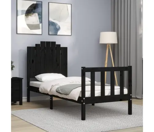 Voodiraam Peatsiga, Must, Täispuit