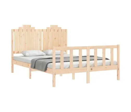 Gultas Rāmis Ar Galvgali, Divvietīgs, Masīvkoks Vidaxl