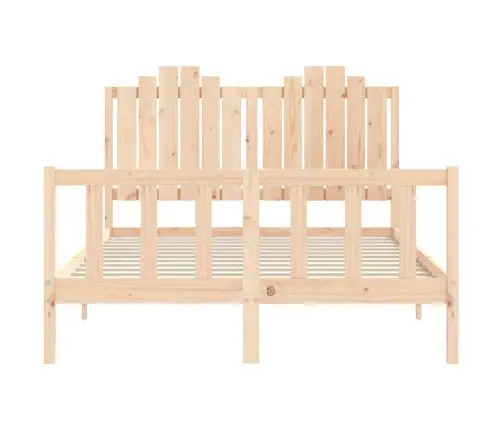 Gultas Rāmis Ar Galvgali, Divvietīgs, Masīvkoks Vidaxl