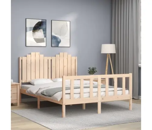 Gultas Rāmis Ar Galvgali, Divvietīgs, Masīvkoks Vidaxl