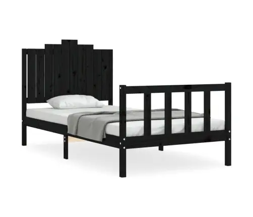 Voodiraam Peatsiga, Must, 100 X 200 cm Täispuit