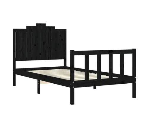 Voodiraam Peatsiga, Must, 100 X 200 cm Täispuit