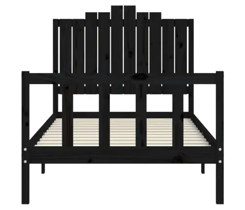 Voodiraam Peatsiga, Must, 100 X 200 cm Täispuit