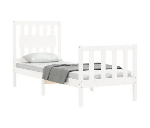 Voodiraam Peatsiga, Valge, Täispuit