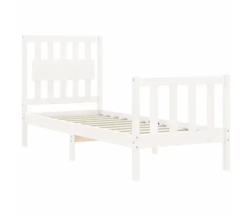 Voodiraam Peatsiga, Valge, Täispuit