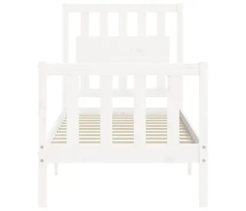 Voodiraam Peatsiga, Valge, Täispuit