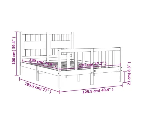 Lovos Rėmas Su Galvūgaliu, Medienos Masyvas, Mažas Dvivietis