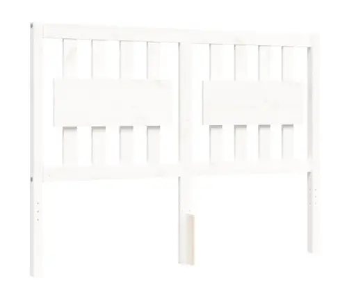 Gultas Rāmis Ar Galvgali, Balts, Divvietīgs, Masīvkoks Vidaxl