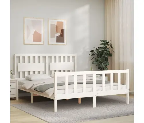 Lovos Rėmas Be Čiužinio, Baltas, 160X200cm Pušies Masyvas