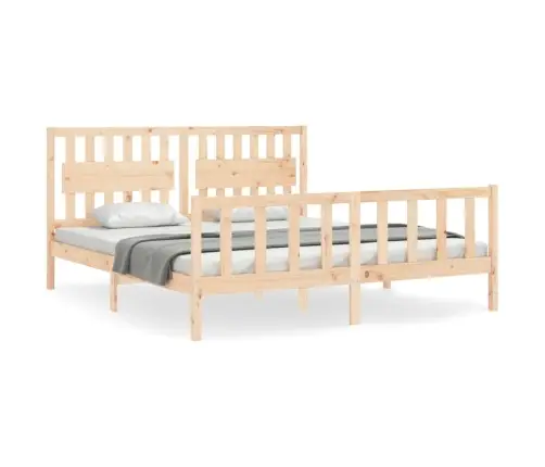 Gultas Rāmis Ar Galvgali, Super King Size, Masīvkoks Vidaxl