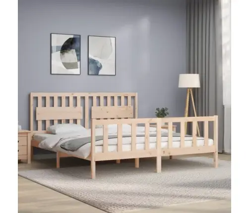 Gultas Rāmis Ar Galvgali, Super King Size, Masīvkoks Vidaxl