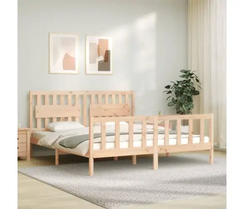 Gultas Rāmis Ar Galvgali, Super King Size, Masīvkoks Vidaxl