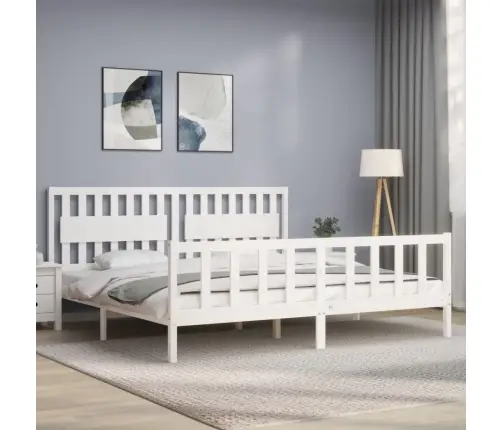 Voodiraam Ilma Madratsita, Valge, 200 X 200 cm Männipuit