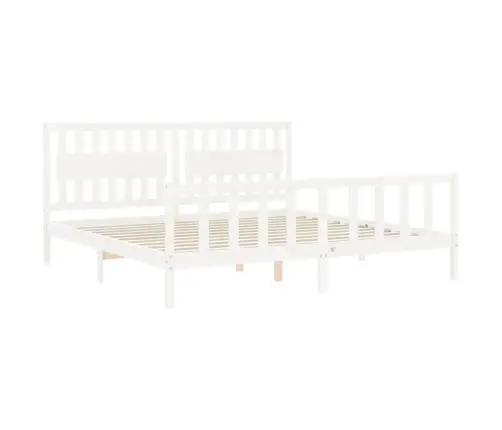 Voodiraam Ilma Madratsita, Valge, 200 X 200 cm Männipuit