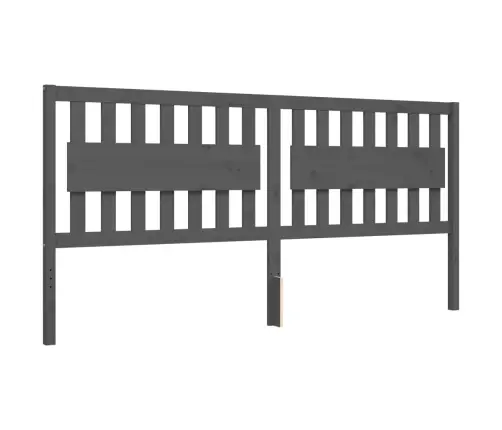 Gultas Rāmis Ar Galvgali, 200X200 Cm, Masīvkoks, Pelēks Vidaxl