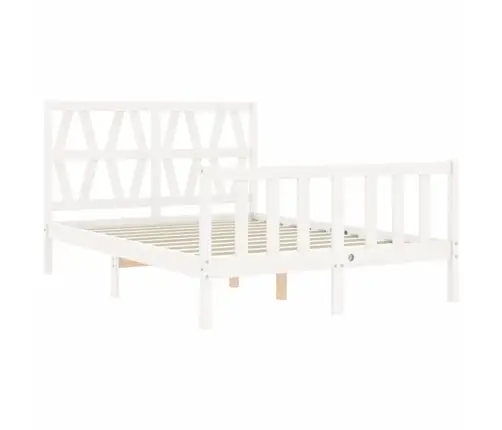 Voodiraam Peatsiga, Valge, Täispuit