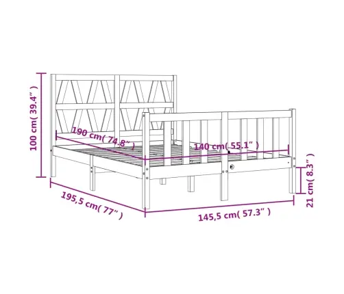 Lovos Rėmas Be Čiužinio, 140X190cm Pušis