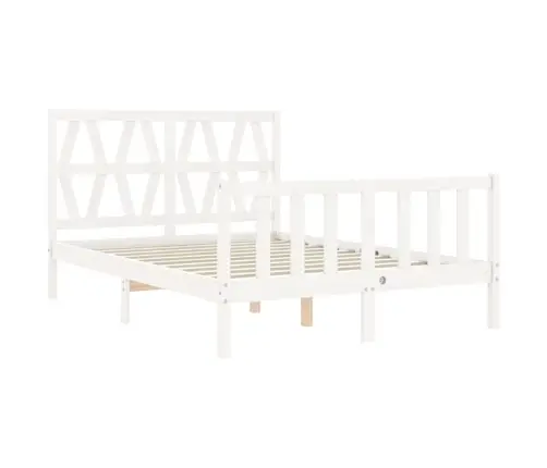 Gulta Bez Matrača, Balta, 120X200 Cm, Priedes Masīvkoks Vidaxl