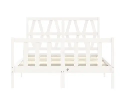 Gulta Bez Matrača, Balta, 120X200 Cm, Priedes Masīvkoks Vidaxl