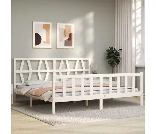 Voodiraam Ilma Madratsita, Valge, 200 X 200 cm Männipuit