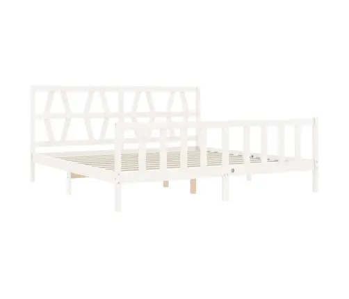 Voodiraam Ilma Madratsita, Valge, 200 X 200 cm Männipuit