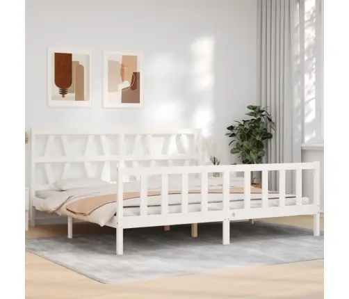 Voodiraam Ilma Madratsita, Valge, 200 X 200 cm Männipuit