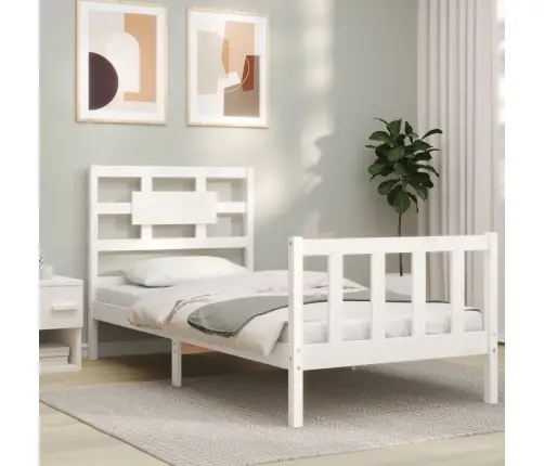 Voodiraam Peatsiga, Valge, Täispuit