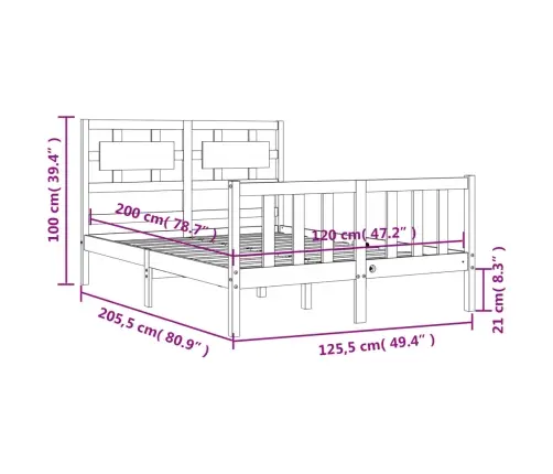 Voodi Ilma Madratsita, 120 X 200 cm Männipuit