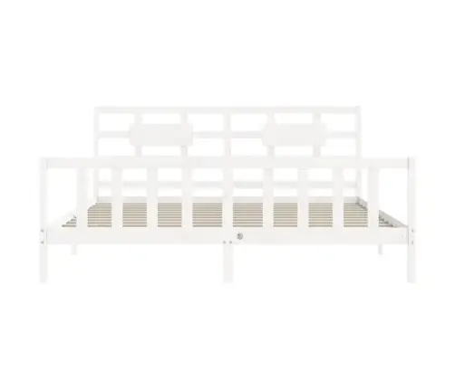 Gulta Bez Matrača, Balts, 200X200 Cm, Priedes Masīvkoks Vidaxl