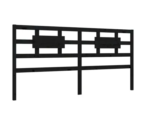 Gultas Rāmis Ar Galvgali, Melns, 200X200 Cm, Masīvkoks Vidaxl