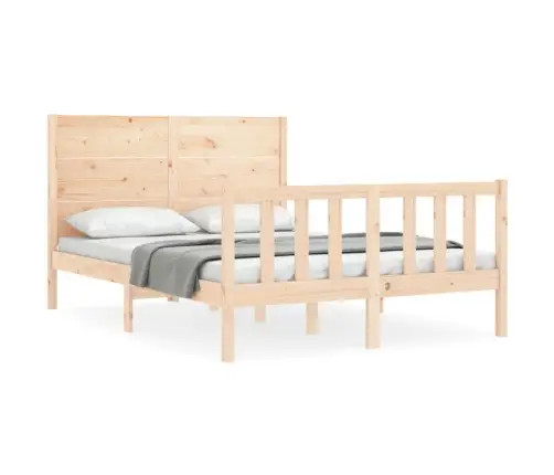 Gultas Rāmis Ar Galvgali, Divvietīgs, Masīvkoks Vidaxl