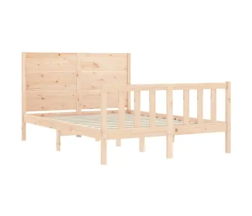 Gultas Rāmis Ar Galvgali, Divvietīgs, Masīvkoks Vidaxl