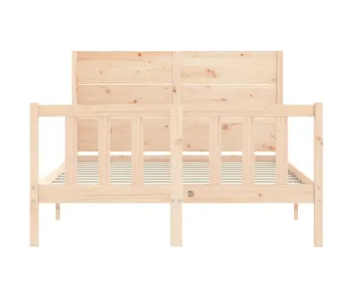 Gultas Rāmis Ar Galvgali, Divvietīgs, Masīvkoks Vidaxl