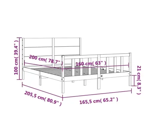Voodiraam Ilma Madratsita, 160 X 200 cm Männipuit
