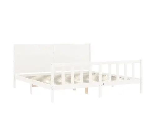 Gulta Bez Matrača, Balts, 200X200 Cm, Priedes Masīvkoks Vidaxl