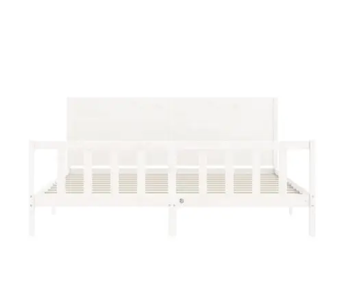 Gulta Bez Matrača, Balts, 200X200 Cm, Priedes Masīvkoks Vidaxl