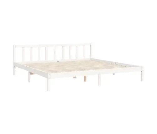 Gulta Bez Matrača, Balts, 200X200 Cm, Priedes Masīvkoks Vidaxl