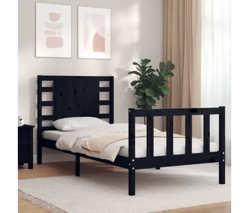 Voodiraam Peatsiga, Must, Täispuit