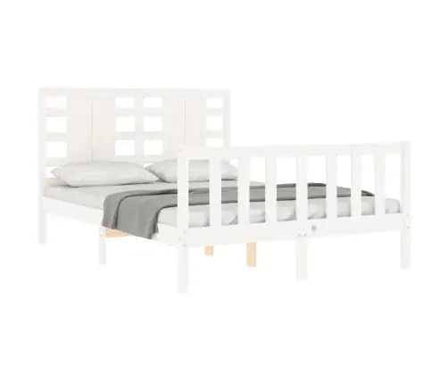 Voodiraam Peatsiga, Valge, Täispuit