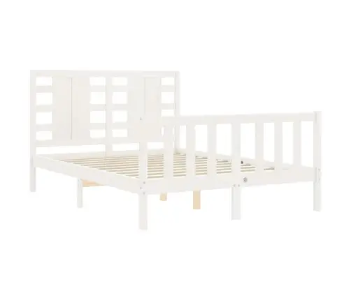 Voodiraam Peatsiga, Valge, Täispuit