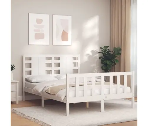 Voodiraam Peatsiga, Valge, Täispuit