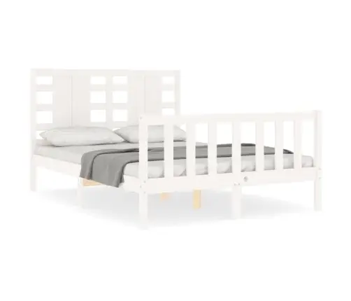 Gulta Bez Matrača, Balta, 120X200 Cm, Priedes Masīvkoks Vidaxl