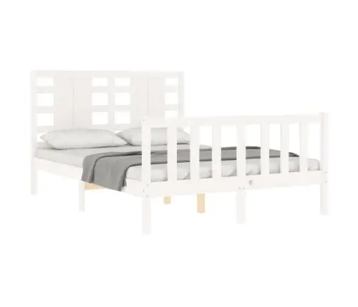 Gulta Bez Matrača, Balta, 120X200 Cm, Priedes Masīvkoks Vidaxl