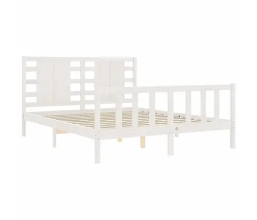 Voodiraam Peatsiga, Valge, Täispuit