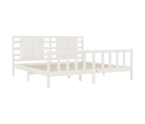 Voodiraam Ilma Madratsita, Valge, 200 X 200 cm Männipuit