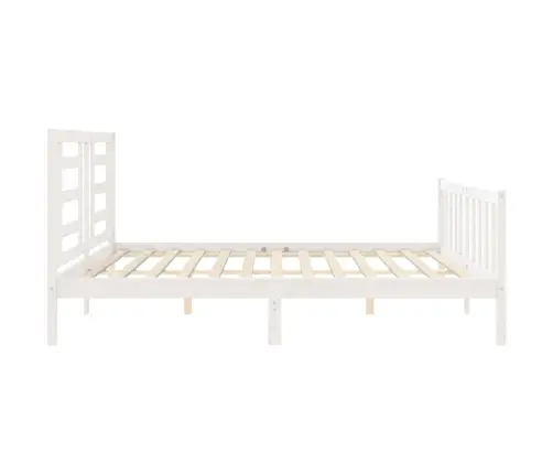 Gultas Rāmis Ar Galvgali, Super King Size, Masīvkoks, Balts Vidaxl