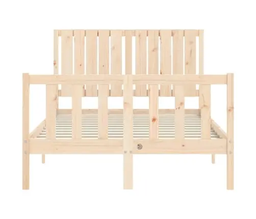 Gultas Rāmis Ar Galvgali, Divvietīgs, Masīvkoks Vidaxl